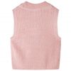 Gilet pull-over tricot&eacute; pour enfants rose clair 140