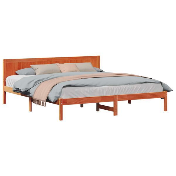 vidaXL Cadre de lit Marron 180 x 200 cm Bois de pin massif
