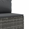 vidaXL Salon de jardin avec coussins 10 pcs gris r&eacute;sine tress&eacute;e
