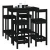 vidaXL Ensemble de bar 5 pcs Noir Bois de pin massif