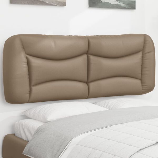 vidaXL Coussin de t&ecirc;te de lit Hvar cappuccino 120 cm similicuir