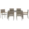 vidaXL Ensemble de salle &agrave; manger pour jardin 7 pcs Gris polyrotin
