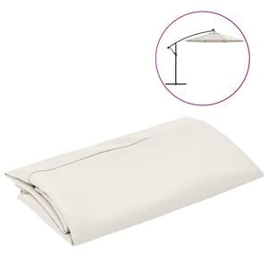 vidaXL Tissu de remplacement pour parasol d&eacute;port&eacute; blanc sable 300 cm