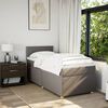vidaXL Sommier &agrave; lattes de lit avec matelas Taupe 80x200 cm Tissu