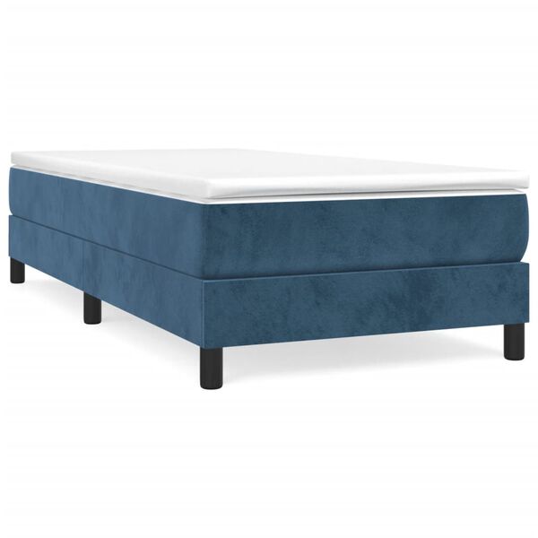 vidaXL Sommier &agrave; lattes de lit avec matelas Bleu fonc&eacute; 90x190 cm