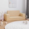vidaXL Canap&eacute;-lit pour enfants 2 places cr&egrave;me peluche douce