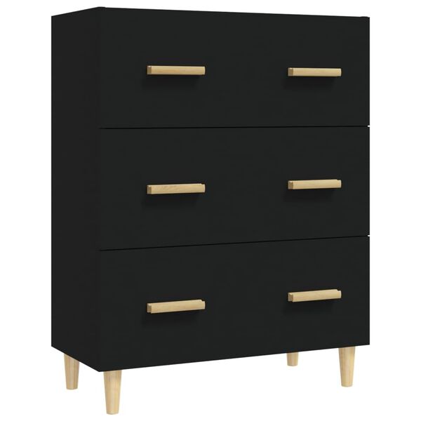 vidaXL Buffet Noir 70x34x90 cm Bois d'ing&eacute;nierie