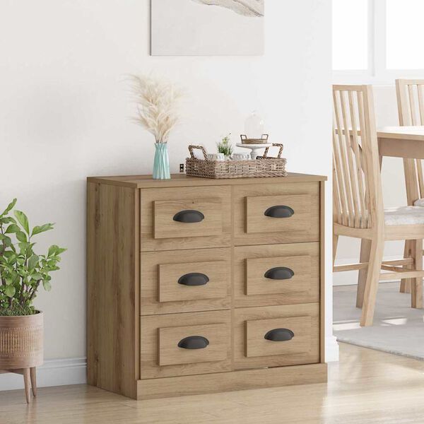 vidaXL Buffet Ch&ecirc;ne artisanal 70 x 35,5 x 67,5 cm Bois d'ing&eacute;nierie