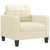 vidaXL Fauteuil Cr&egrave;me 60 cm Similicuir