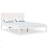 vidaXL Cadre de lit sans matelas blanc 135x190 cm bois massif