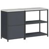 vidaXL Ensemble de rangement cuisine avec &eacute;tag&egrave;re 2 pcs Anthracite