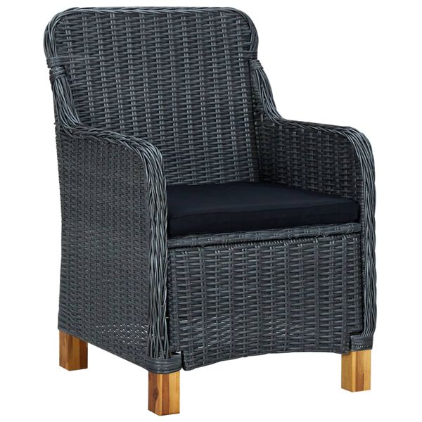 vidaXL Ensemble &agrave; manger d'ext&eacute;rieur 7pcs et coussins r&eacute;sine tress&eacute;e