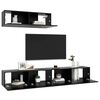 vidaXL Meubles TV 3 pcs Noir Bois d'ingénierie