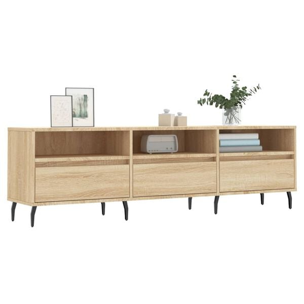 vidaXL Meuble TV ch&ecirc;ne sonoma 150x30x44,5 cm bois d'ing&eacute;nierie