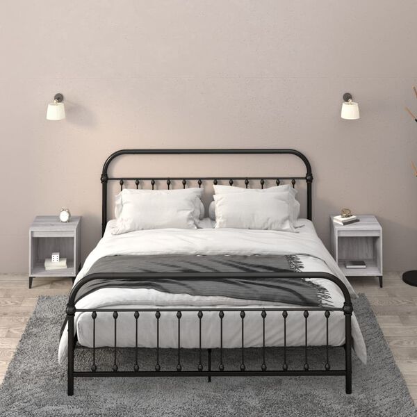 vidaXL Tables de chevet 2 pcs Sonoma gris 40x35x50 cm