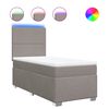 vidaXL Sommier &agrave; lattes de lit avec matelas Taupe 90x190 cm Tissu