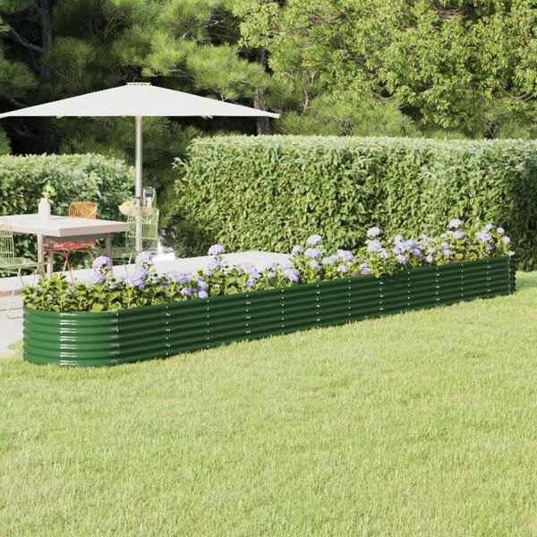 vidaXL Lit surélevé de jardin Acier galvanisé 512x80x36 cm Vert