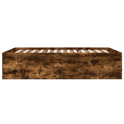 vidaXL Cadre de lit chêne fumé 120x200 cm bois d'ingénierie