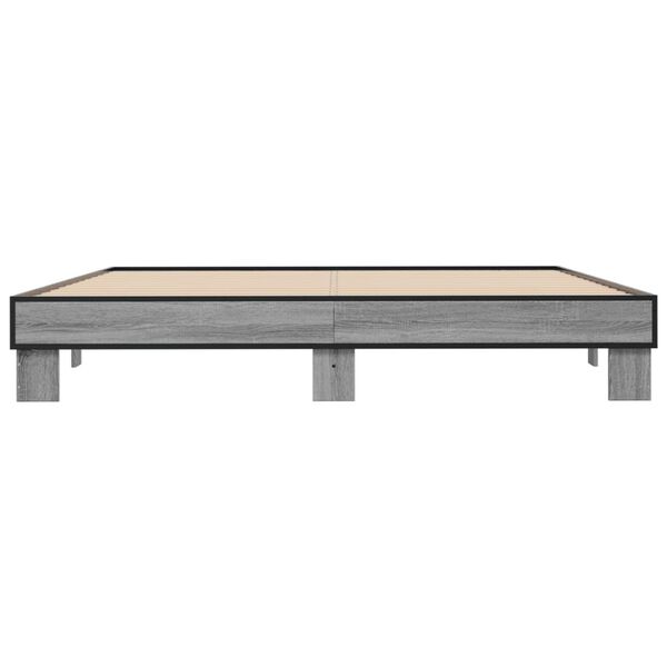 vidaXL Cadre de lit sans matelas sonoma gris 200x200 cm