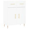 vidaXL Buffet haut Blanc 69,5x34x180 cm Bois d'ing&eacute;nierie
