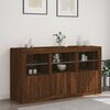vidaXL Buffet avec lumi&egrave;res LED ch&ecirc;ne marron 123x37x67 cm
