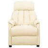 vidaXL Fauteuil inclinable Cr&egrave;me Similicuir