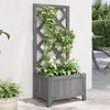 vidaXL Jardini&egrave;re avec treillis gris bois massif de sapin