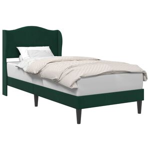 vidaXL Cadre de lit avec t&ecirc;te de lit Vert fonc&eacute; 80 x 200 cm Velours