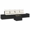 vidaXL Ensemble de Canap&eacute;s avec coussin 5 pcs Noir et Cr&egrave;me polyrotin