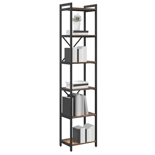 vidaXL &Eacute;tag&egrave;re Ch&ecirc;ne fum&eacute; 40 x 30 x 189,5 cm Bois d'ing&eacute;nierie
