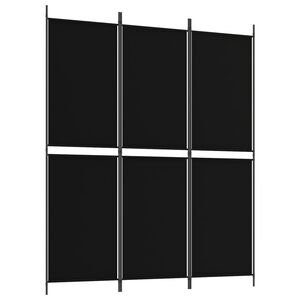 vidaXL Cloison de s&eacute;paration 3 panneaux Noir 150x180 cm Tissu