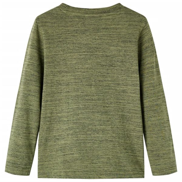 T-shirt enfants &agrave; manches longues kaki m&eacute;lang&eacute; 116