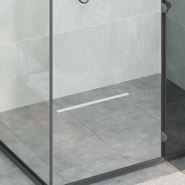 vidaXL &Eacute;vacuation de douche &agrave; 360&deg; avec mod&egrave;le slim Argent&eacute; 50 cm