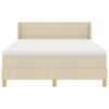 vidaXL Lit &agrave; ressorts avec matelas Cr&egrave;me 200 x 160 cm Polyester