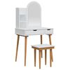 vidaXL Ensemble de Coiffeuse FAUSKE 4 pcs Blanc 76 x 50 x 143 cm