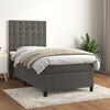 vidaXL Sommier &agrave; lattes de lit et matelas Gris fonc&eacute; 90x200 cm Velours