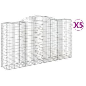 vidaXL Paniers &agrave; gabions arqu&eacute;s 5 pcs 300x50x160/180 cm fer galvanis&eacute;