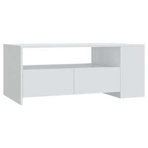 vidaXL Table basse blanc 102x55x42 cm bois d'ing&eacute;nierie
