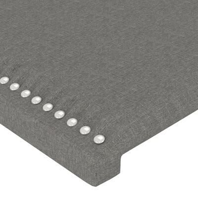 vidaXL Tête de lit à LED Gris foncé 90x5x118/128 cm Tissu