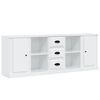 vidaXL Buffets 3 pcs blanc brillant bois d'ing&eacute;nierie
