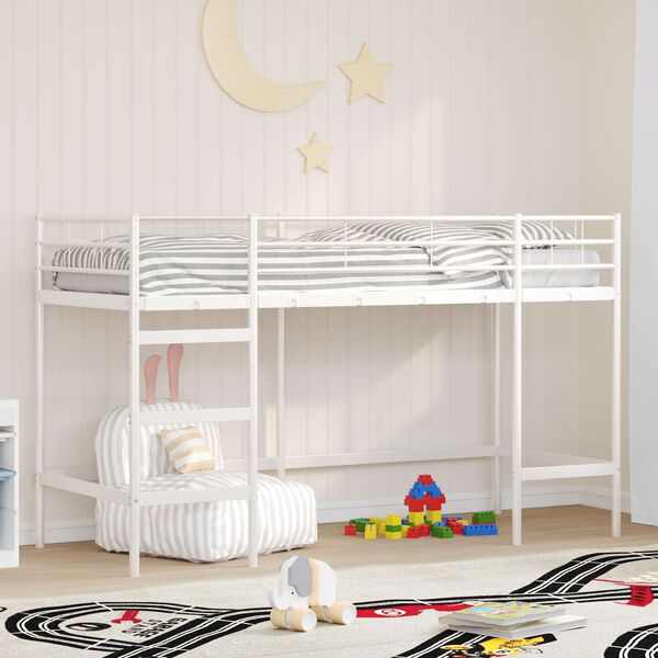 vidaXL Lit mezzanine pour enfants Blanc 99,5 x 190 cm