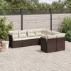 vidaXL Salon de jardin 8 pcs avec coussins marron r&eacute;sine tress&eacute;e