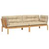 vidaXL Canap&eacute;s d'angle palette de jardin 2 pcs et coussins bois acacia