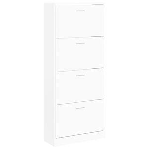 vidaXL Armoire &agrave; chaussures Blanc 63x24x147 cm Bois d'ing&eacute;nierie