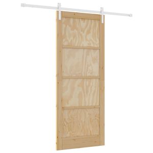 vidaXL Porte coulissante Naturel et Blanc 86 x 211 cm