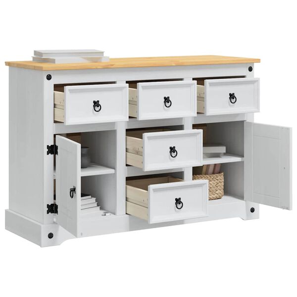vidaXL Coffres de rangement Blanc 112 x 40 x 75 cm Pin massif
