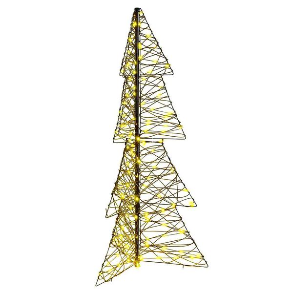 vidaXL Sapin de No&euml;l avec 160 LED Blanc chaud 150 cm Rotin