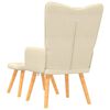 vidaXL Chaise de relaxation avec tabouret Cr&egrave;me Tissu