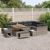 vidaXL Ensemble de canap&eacute; de jardin 12 pcs Gris Poly rotin