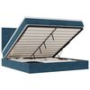 vidaXL Cadre de lit ottoman avec matelas bleu fonc&eacute; 200x200 cm velours